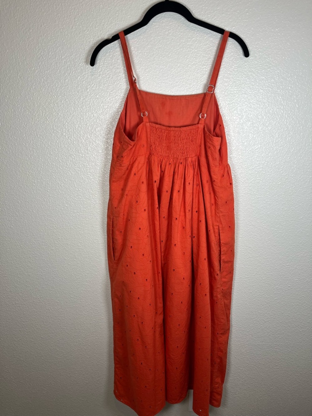 Madewell Eyelet Summertime Cami Midi Dress Rusted Clay Orange SM - Picture 6 of 12
